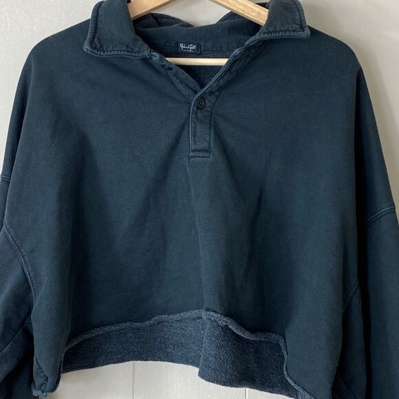 John Galt Black Cotton Pullover Oversized Sweater One Size - Picture 2 of 9